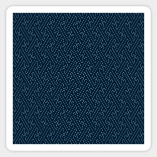 Traditional Japanese Sayagata Geometric Pattern in Navy/Indigo Sticker